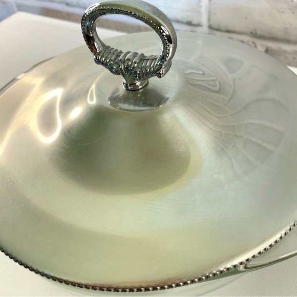 Vintage Pyrex/Beunilum Serving Dish Set - Clear Glass Bowl With Aluminum Cover - Picture 5 of 12